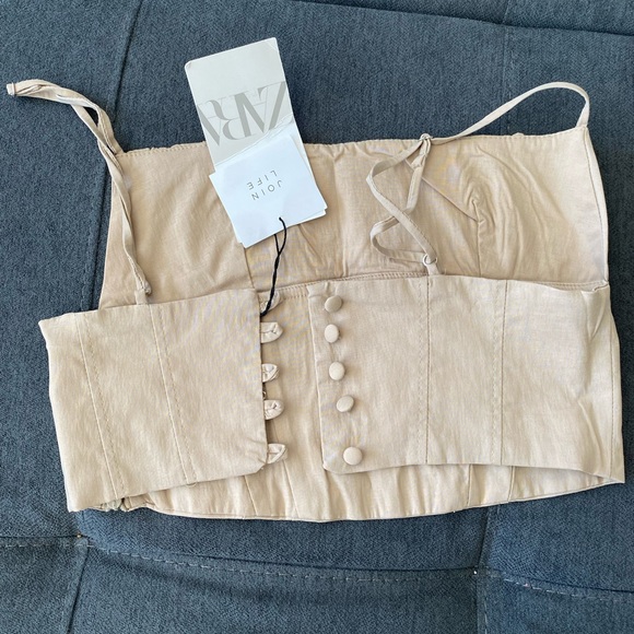 Zara stretchy cropped corset top NEW - Picture 1 of 4